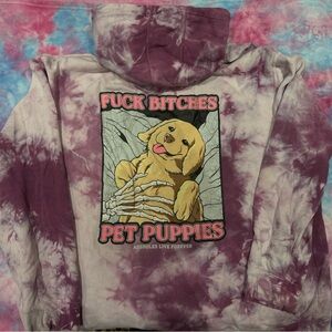 Assholes Live Forever - Purple Tie-Dye Dog Hoodie